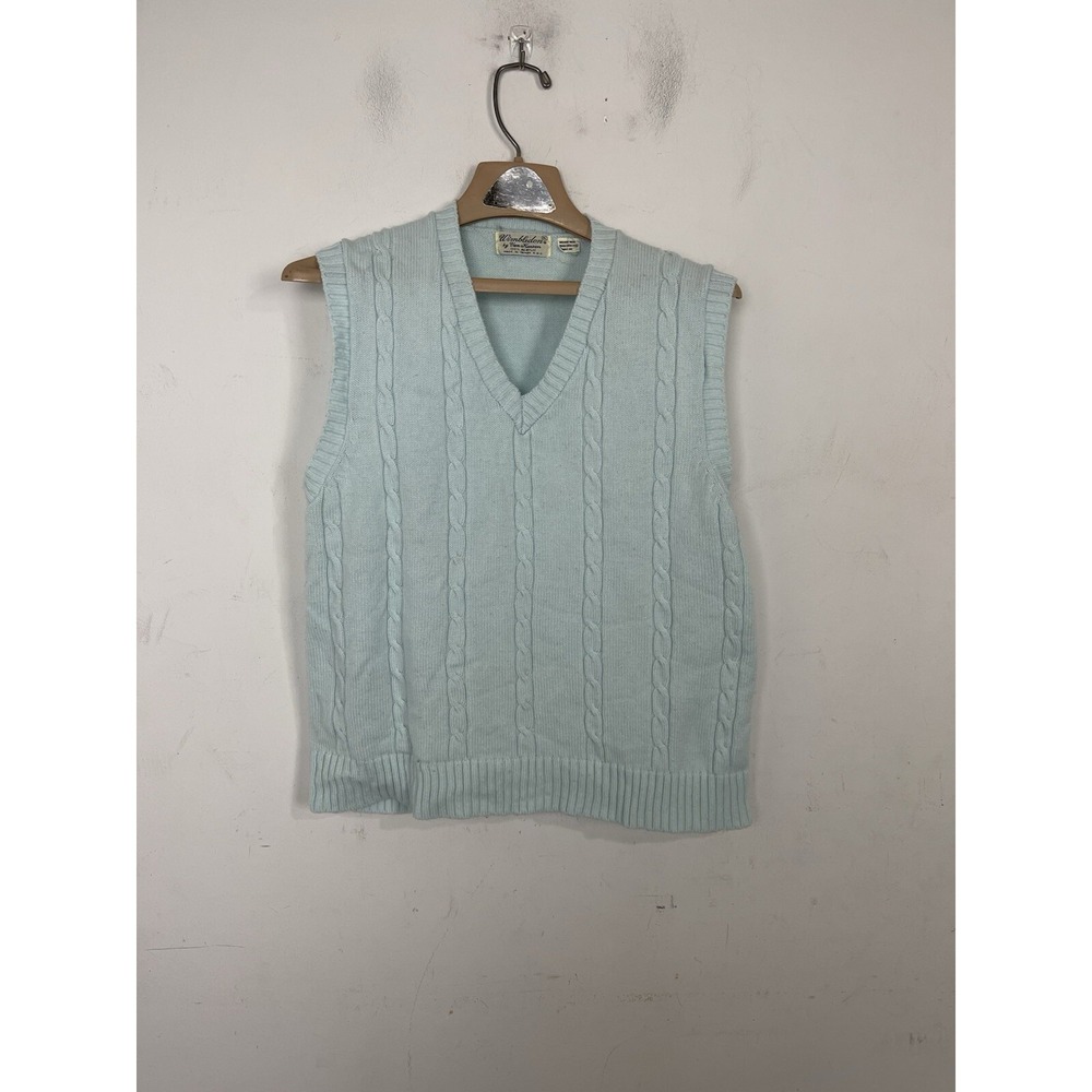 Womens‎ Sweater Vest XL Blue Wimbledon Tennis Preppy Cable Knit Country Club VTG